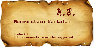 Mermerstein Bertalan névjegykártya
